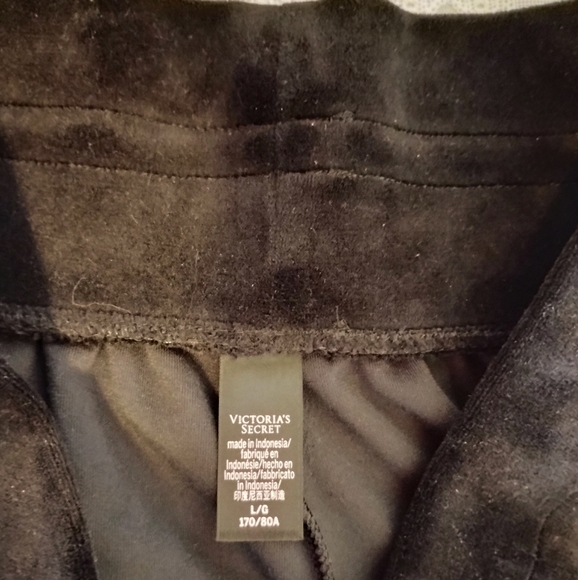 🆕 Victoria's Secret High Waist Velour Tracksuit Jogger, Large, Black, NWOT - Picture 10 of 15
